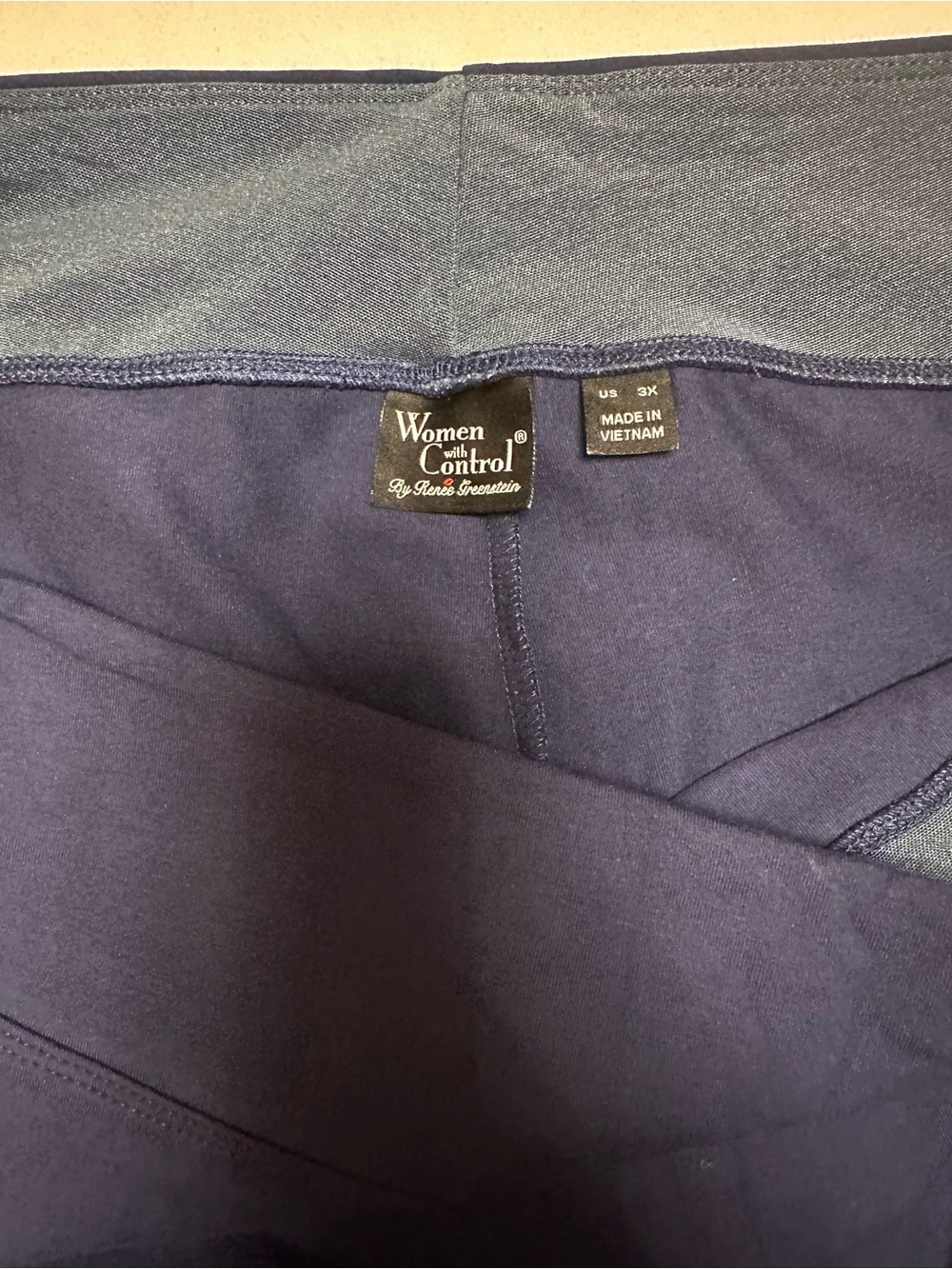 Women With Control Tummy Control Navy Blue Straight-Leg Pants - Picture 6 of 6